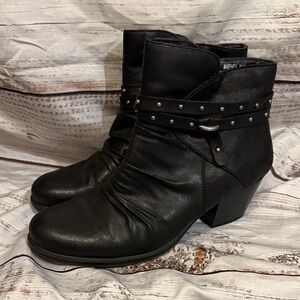 YUU Black Studded Ankle Booties • Size 7.5 • NWOT